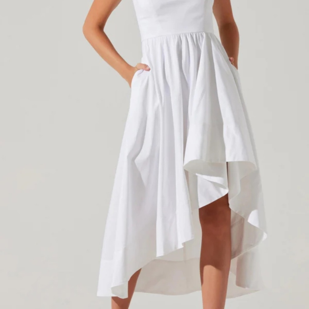 ASTR THE LABEL - ALLORA ASYMMETRICAL MIDI DRESS WHITE